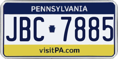 PA license plate JBC7885
