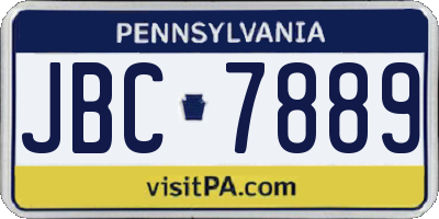 PA license plate JBC7889