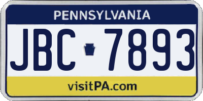 PA license plate JBC7893