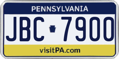 PA license plate JBC7900