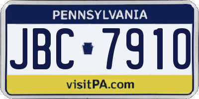 PA license plate JBC7910