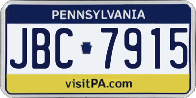 PA license plate JBC7915