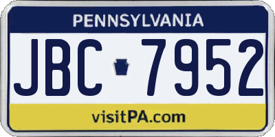 PA license plate JBC7952