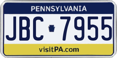 PA license plate JBC7955
