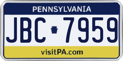 PA license plate JBC7959