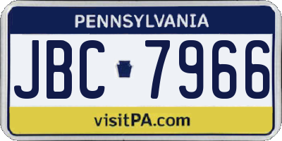 PA license plate JBC7966