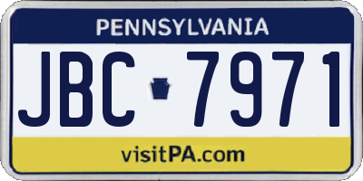 PA license plate JBC7971