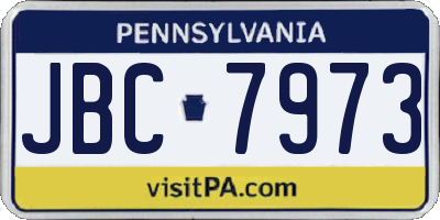 PA license plate JBC7973