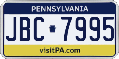 PA license plate JBC7995