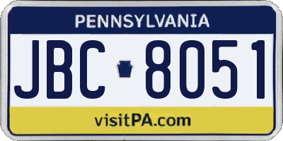 PA license plate JBC8051