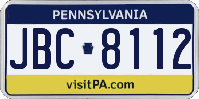 PA license plate JBC8112