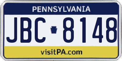 PA license plate JBC8148