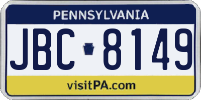 PA license plate JBC8149
