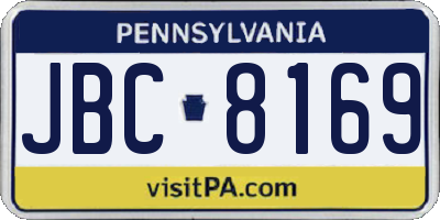 PA license plate JBC8169