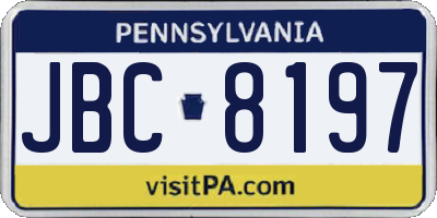 PA license plate JBC8197