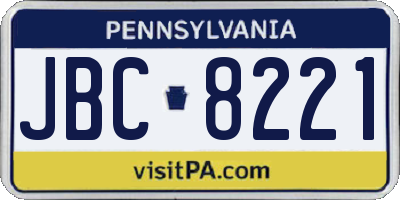 PA license plate JBC8221