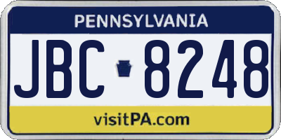 PA license plate JBC8248