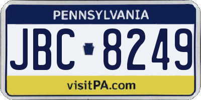PA license plate JBC8249
