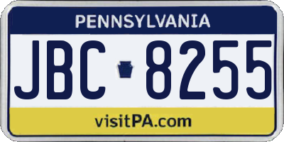 PA license plate JBC8255