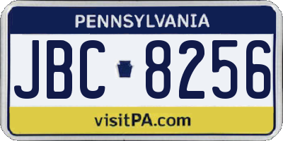 PA license plate JBC8256