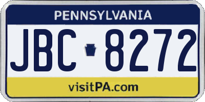 PA license plate JBC8272