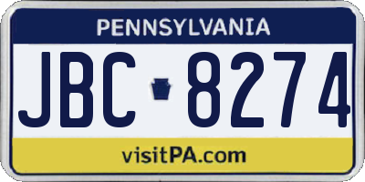PA license plate JBC8274