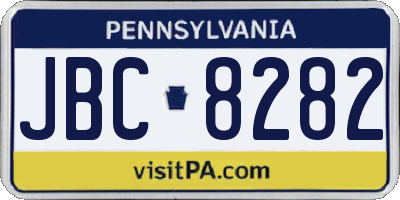 PA license plate JBC8282