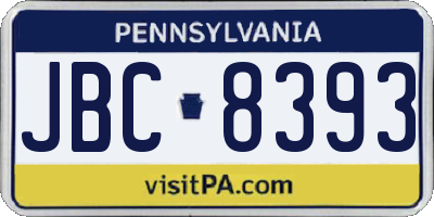PA license plate JBC8393
