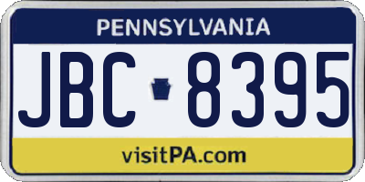 PA license plate JBC8395