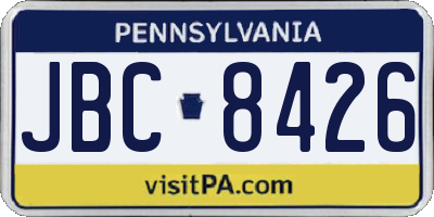 PA license plate JBC8426
