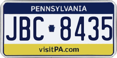 PA license plate JBC8435