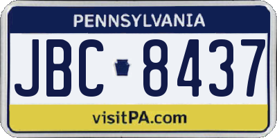 PA license plate JBC8437