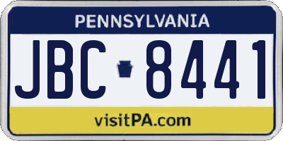 PA license plate JBC8441
