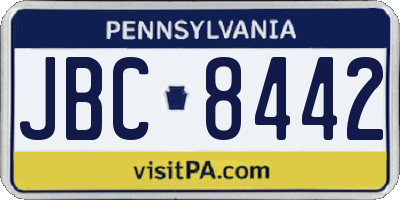 PA license plate JBC8442
