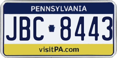 PA license plate JBC8443