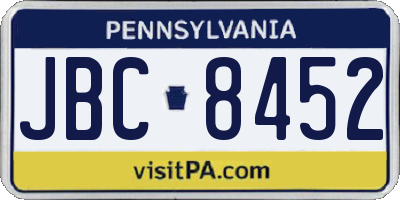PA license plate JBC8452