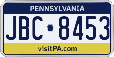 PA license plate JBC8453
