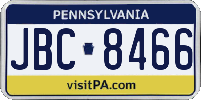 PA license plate JBC8466