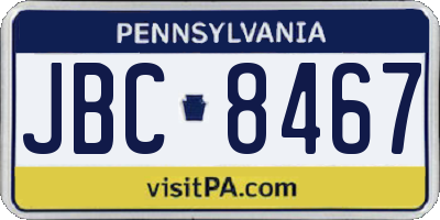 PA license plate JBC8467