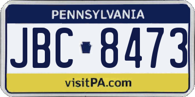 PA license plate JBC8473