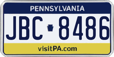 PA license plate JBC8486