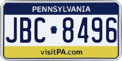 PA license plate JBC8496