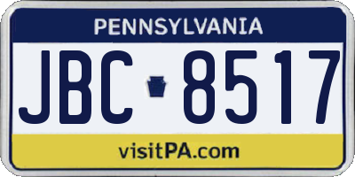 PA license plate JBC8517