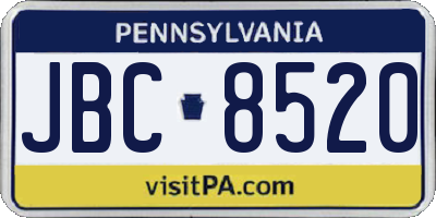 PA license plate JBC8520