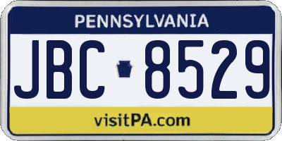 PA license plate JBC8529