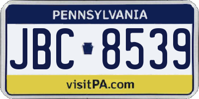 PA license plate JBC8539