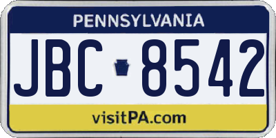 PA license plate JBC8542