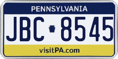 PA license plate JBC8545