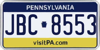 PA license plate JBC8553