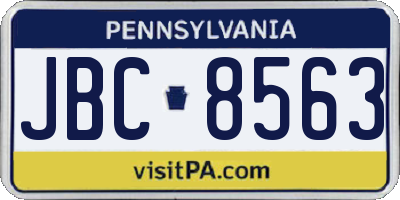 PA license plate JBC8563